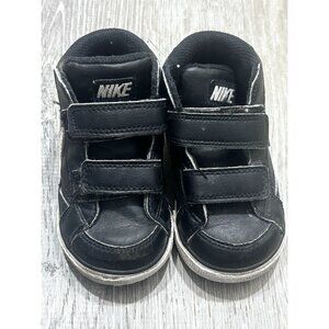 Nike Capri 3 Leather Shoes Size 6c Toddler Hook & Loop Black